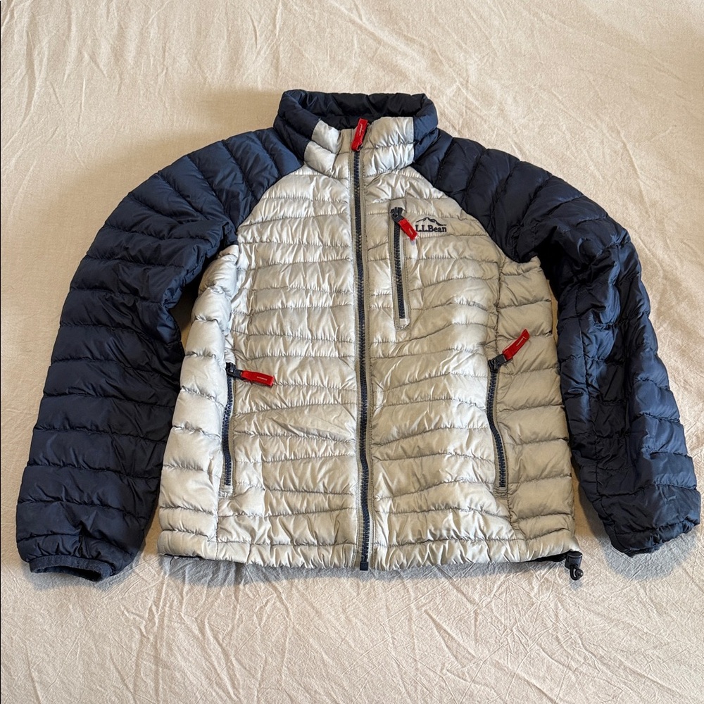 L.L. Bean Kids Navy and Gray Puffer Jacket